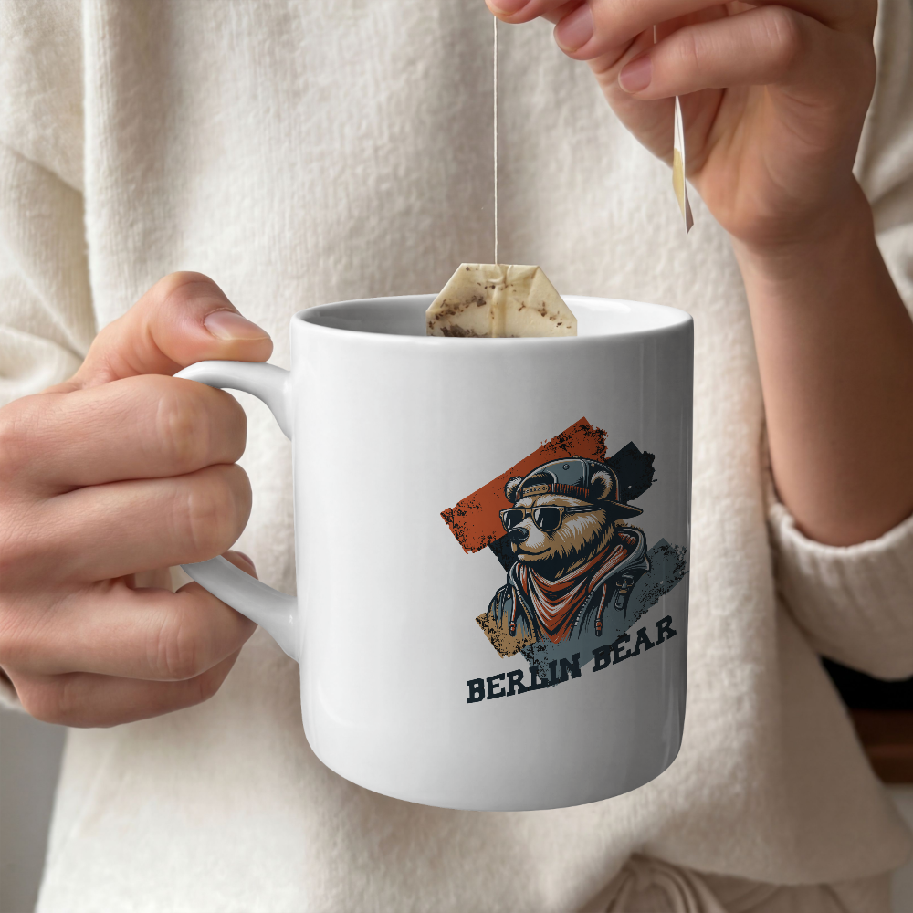 Berlin Bear Weiße, glänzende Tasse